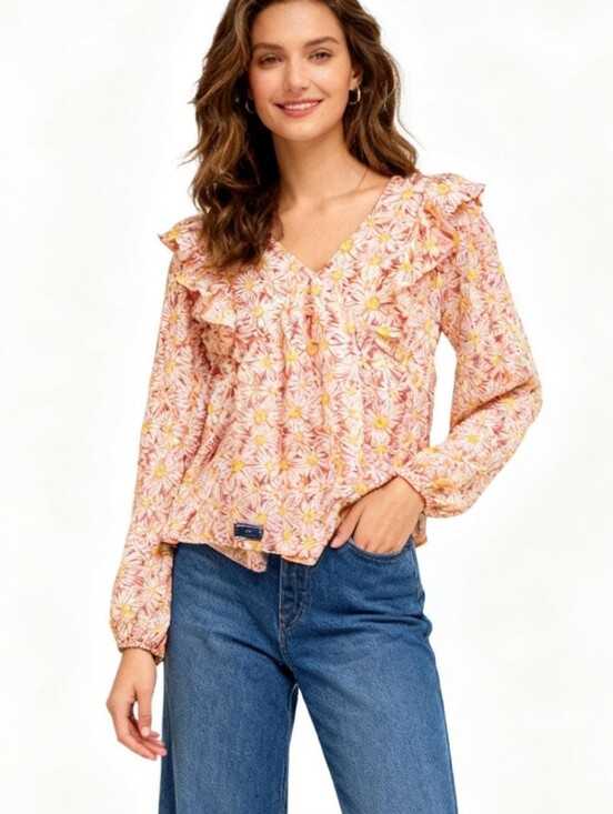 Simply Southern Tops - NEW! Simply Southern Long-Sleeve Floral Blouse Size XL